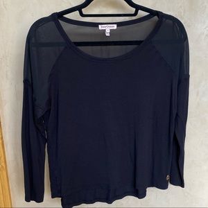 NWOT Juicy Couture Black Sheer Panel Shirt